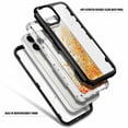 thumbnail image 4 of NageBee Designed for iPhone 12 / 12 Pro with [Built-in Screen Protector] Case MagSafe Compatible With Diamond Wrist Strap Lanyard, Glitter Floating Liquid Cute Case (Orange), 4 of 6