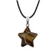 thumbnail image 1 of Collar de piedra natural con forma de estrella para mujer, cadena de clavícula de cuerda de cuero con temperamento femenino, color ámbar, código de producto 57882 Punto negro, 1 of 5