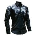 thumbnail image 3 of Mens Shirts Casual Carnival Gothic Festival Print Long Sleeve Top Dark Medieval Style Costume Comfortable Shirt for Men White XXL, 3 of 4