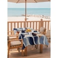 thumbnail image 2 of 60x84 Inch Outdoor Tablecloth with Umbrella Hole Zipper Rectangle Navy Blue Burnt Orange Botanical Rectangular Tablecloths Outside Waterproof Palm Leaf Abstract Patio Table Cover for Picnic Party, 2 of 8