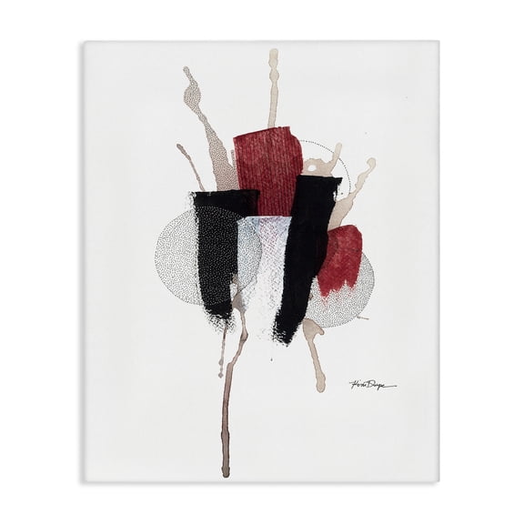 Stupell Industries Contemporary Abstract Stained Pointillism Shapes Canvas Art, 16 x 20, by Kim Rupe