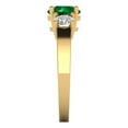 thumbnail image 3 of 1.5 ct Round Cut Simulated Emerald Three-Stone Engagement Ring for Women in 18K Yellow Gold, 3 of 5