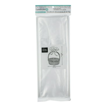 22" x 25" x 8" Large Clear Basket Gift Bags by Celebrate It™ - 12ct.