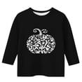 thumbnail image 4 of WAVSUF Kids Girls Halloween T-Shirt, 3/4 Sleeve Crew Neck Cartoon Printed Fall Casual Festive Top Black 9, 4 of 6