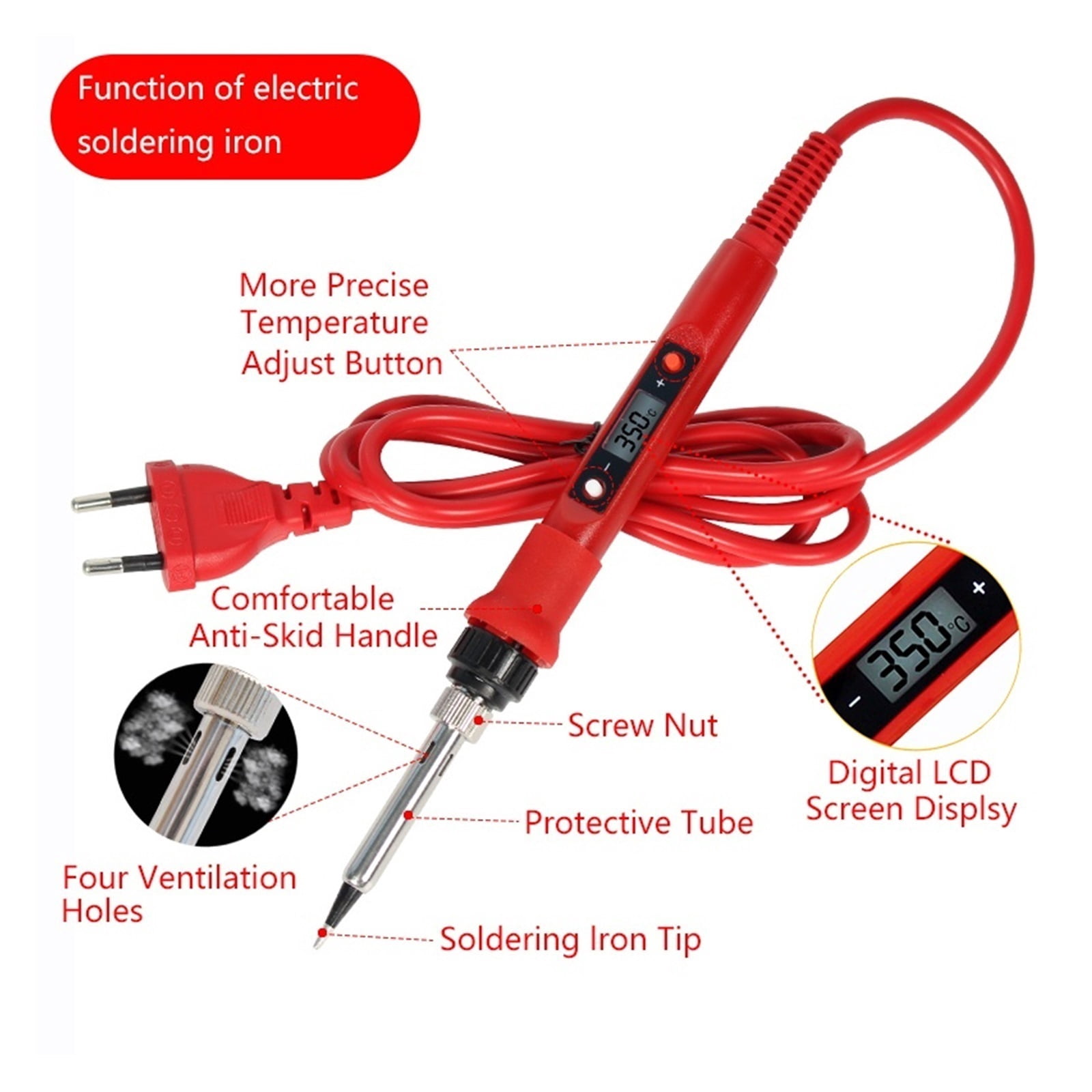 Temperature Soldering Iron Kit,80W Soldering Iron Kit,Multimeter Soldering Tool Kit