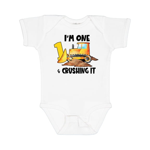 Inktastic I'm 1 and Crushing It Construction 1st Birthday Boys or Girls Baby Bodysuit