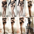thumbnail image 2 of Medias sexys de encaje con tirantes, calcetines de una pieza, ropa interior de seda negra, medias de seda blanca, medias de noche sin tubo largo, 2 of 4
