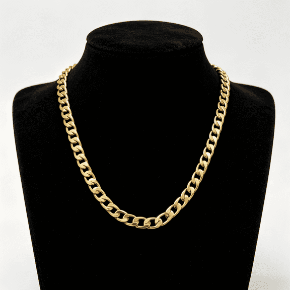 10k Real gold-filled Solid Necklace for Men, Real Solid Yellow gold-filled Chain, 4mm and 22 Inches