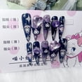 thumbnail image 4 of Sanrio Anime uñas usables pintadas a mano, lindo parche de manicura de uñas Kuromi púrpura Y2K, productos terminados, regalo Kawaii al por mayor, 4 of 4