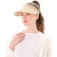 thumbnail image 3 of Sombrero de Verano para Mujer Sombrero de Paja de ala Ancha Beige para Playa JM MX-0135192FYD, 3 of 5
