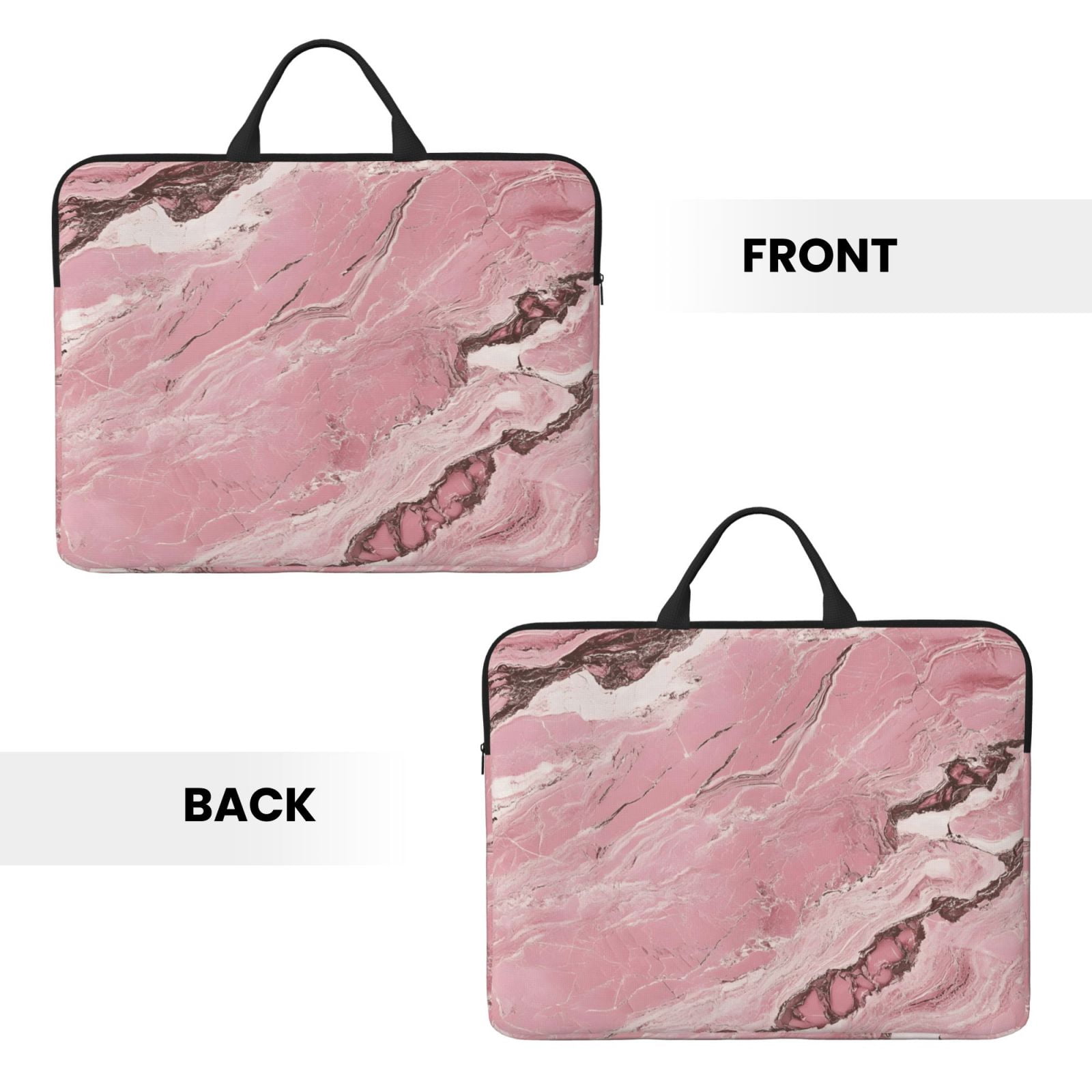 Laptop Sleeve Bag For Women Men 14inch Waterproof Durable Protective Computer Carrying Cover Handle Laptop Case Bag Pink Marble_2