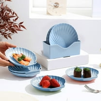 SNGMN Creative Shell-Shaped Small Plates with Storage Tray - Plastic, Multi-Purpose, Space-Saving