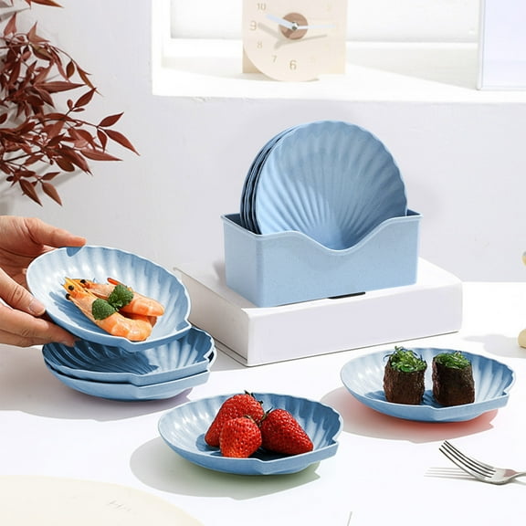 SNGMN Creative Shell-Shaped Small Plates with Storage Tray - Plastic, Multi-Purpose, Space-Saving