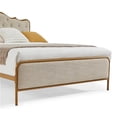 thumbnail image 4 of light Camel queen size bed with metal frame solid wood ribs and foam upholstery, 4 of 8