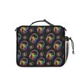 thumbnail image 3 of Colorful Headphone Black Pattern Insulated Lunch Bag with Shoulder Strap and Bottle Holder,Bento School Lunch Bag Box,11x9.5x3.5 Inches, 3 of 5