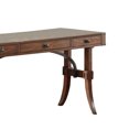 thumbnail image 4 of Benjara BM222655 3 Drawer Writing Desk with Flared H Shaped Legs & Curved Braces, Brown, 4 of 4