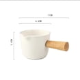 thumbnail image 2 of Ceramic Small Milk Pitcher With Wooden Handle Multi-Use Dipping Cup Gravy Boat, 2 of 6