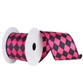 thumbnail image 1 of Vickerman 4" Black-Magenta Diamond Christmas Ribbon, 1 of 1