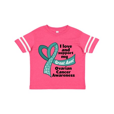 

Inktastic Ovarian Cancer Awareness I Love and Support My Great Aunt Gift Toddler Boy or Toddler Girl T-Shirt