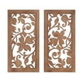 thumbnail image 2 of Kate and Laurel Lynnea Wooden Floral Art Plaque Set, 12 x 24, Natural Wood, Two-Piece Wood Natural Art Set, 2 of 7