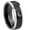 Black 2 Tone Beveled Edges, variant on Tungsten LA Dogers MLB Baseball 8mm Black 2 Tone Beveled Edges Men's Ring