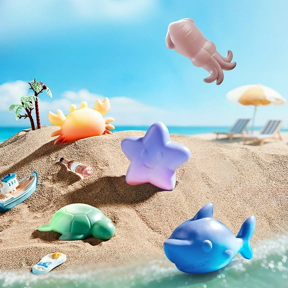 5 PCS Bath Toys Set for Toddlers, Cute Sea Animals Temperature Color Change Bath Toys, Squeeze Squeak Water Play Toys for Easter Egg Fillers, Goodie Bags Fillers, Classroom Rewards, Carnival Prize