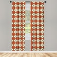 thumbnail image 2 of Ambesonne Retro 4-Panel Curtains, Symmetric Vintage Circles, 56"x63", Ivory Rust Indigo, 2 of 4