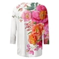 thumbnail image 5 of thefmos Women's Floral Print Pullover Top Casual Round Neck Long Sleeve Blouse Fashion Fall Spring Everyday Outfit, Red 5XL, 5 of 5