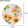 thumbnail image 3 of Coolnut Yellow Sunflower Round Table Cloth, Heat Resistant Table Cover with Umbrella Hole and Zipper for Outdoor Camping Picnic Party BBQ, 60", 3 of 7