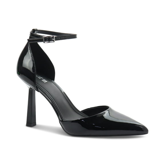 Bar III Idaa Ankle-Strap Pumps Black Patent 10.5M