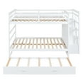 thumbnail image 5 of Harper & Bright Designs Full Over Full Bunk Bed with Trundle and Stairs, Wood Bunk Beds with Storage Drawers and Guardrail for Adults, White, 5 of 12