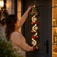 thumbnail image 5 of Light‑Up Felt Christmas Tree Christmas Decor, LED Warm Glow Hanging Ornament, Festive Indoor Door Wall Porch Holiday Hanger, 5 of 6