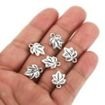 thumbnail image 3 of Uxcell Leaf Pendants, 100 Pack Metal Tree Leaf Beads Bulk Leaves Charm for Jewelry Making Style 18, Silver, 3 of 5