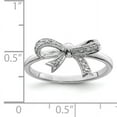thumbnail image 2 of 925 Sterling Silver Rhodium Plated Diamond Bow Ring, 2 of 2