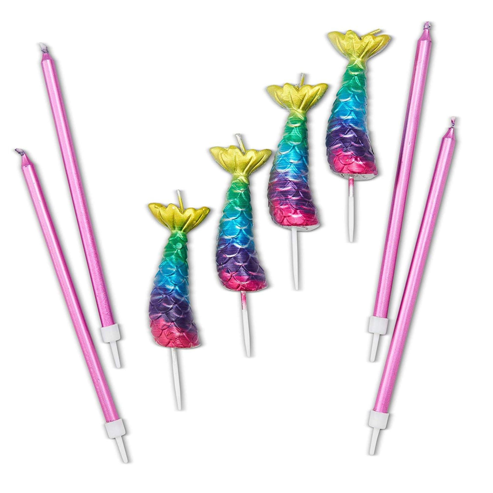 TOYMIS 20 Pieces Birthday Cake Candles with Rainbow Color Long Tall Cupcake Candles for Birthday Wedding Baby Shower Party Decoration