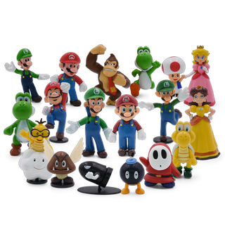 FUNKO POP super Mario Bros Anime Figure Toys Dolls Model Set Luigi Yoshi  Donkey Kong Mushroom For Kids Birthday Gifts
