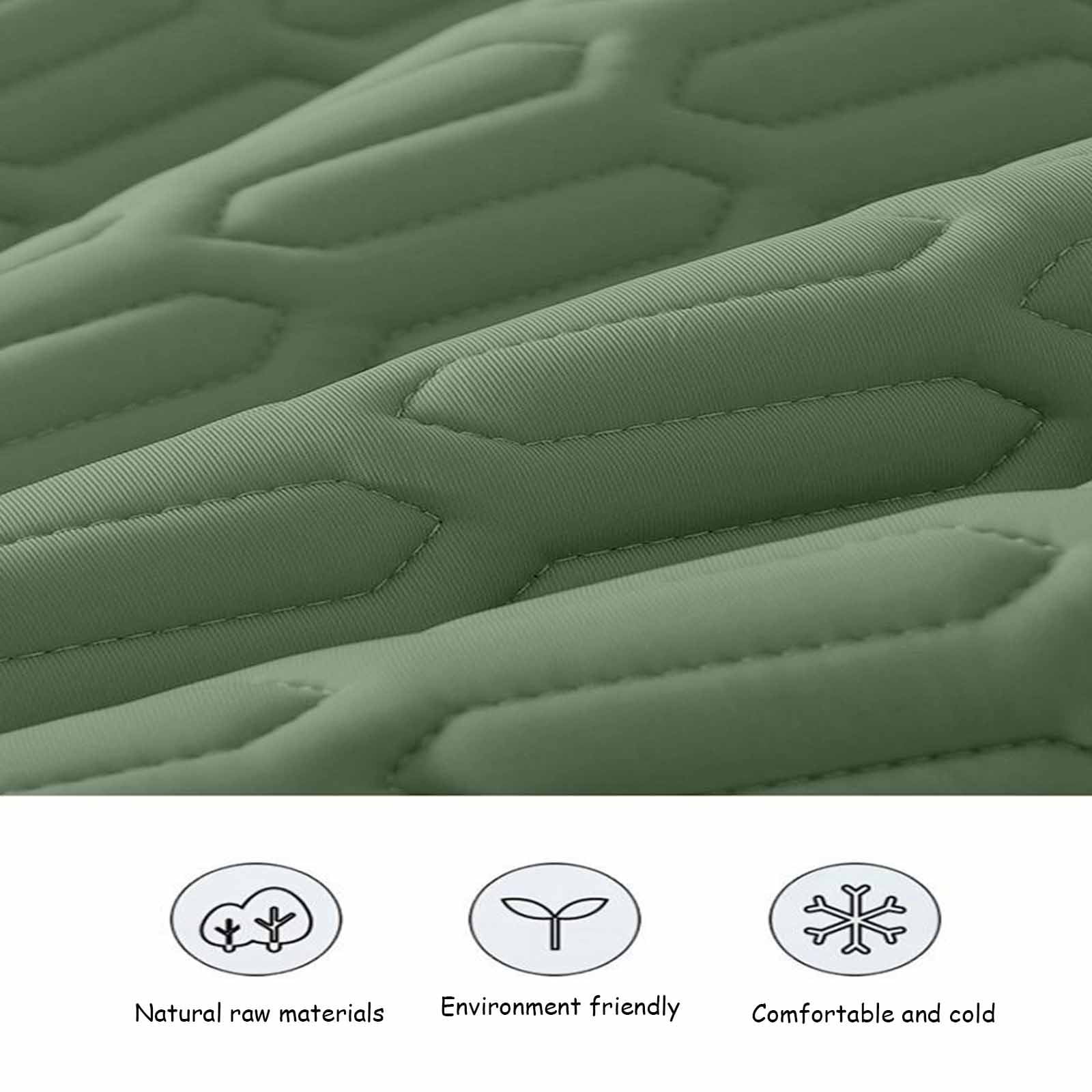 Hmgxay Breathable & Hair-Friendly Latex Pillowcase, 3-Layer Cooling Pillow Cover with Ice Silk Fabric, 30.7"x18.9" Bed Pillow Protector for Hygienic Sleep Hair Care(Army Green)