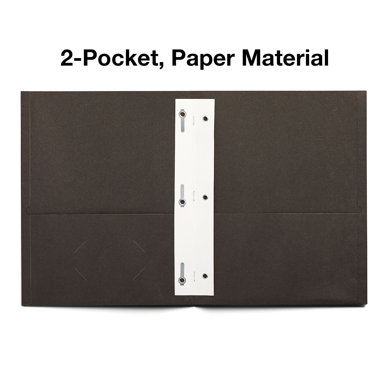 HITOUCH BUSINESS SERVICES 2-Pocket Presentation Folders with Fasteners Black 10/Pack 13386