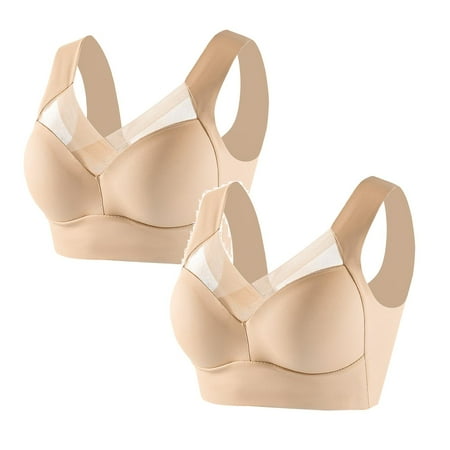 Kcodviy 2Pcs Women S Large Strapless Lace Pack Bras For Women Tank Top Underwear Thin Pack Bras For Women Side Fold Side Pack Bras For Women Gather Adjustable Bra Pack Bras For Women