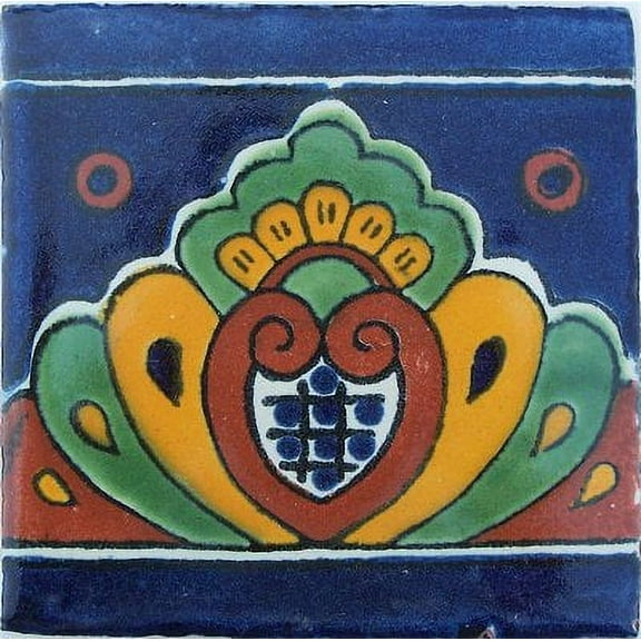 2x2 Royal Crown Talavera Mexican Tile, Set of 36 pcs