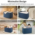 thumbnail image 4 of 118L XXXLarge Cotton Rope Storage Basket, Oversized Blanket Basket, Used for Organizing Dirty Clothes in Living Room, Bedroom, Nursery, Dog Toy Storage Bins, 25" x 17" x 16",Blue, 4 of 14