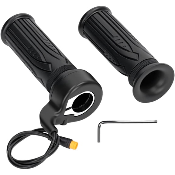 EBike Full Twist Throttle, 3 Pin EBike Throttle Grip with Waterproof Joint, 12-72V Right Hand Throttle for Electric Bike Electric Scooter or Electric Bicycle Conversion for 22.2mm Handlebar