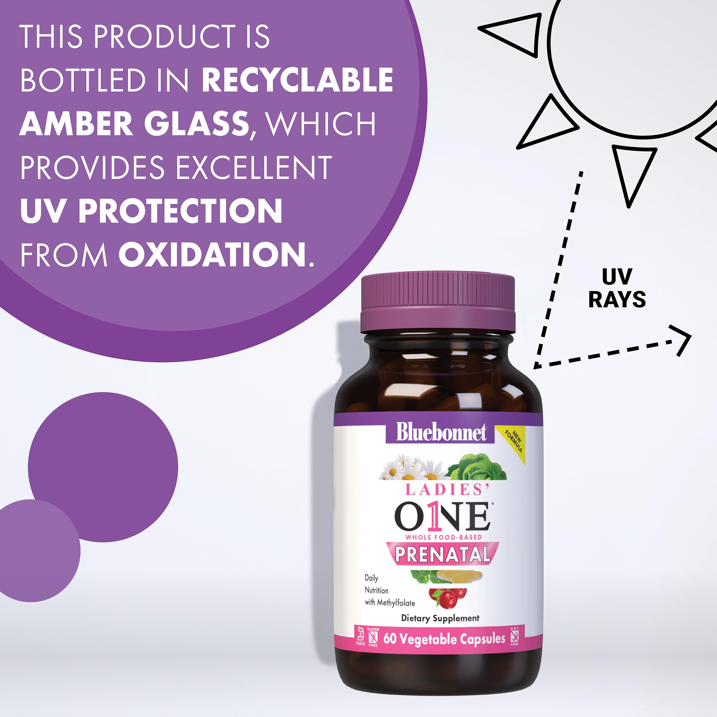 Bluebonnet Ladies’ One Prenatal Whole Food-Based Multiple* Pre & Postnatal Health* 60 Days