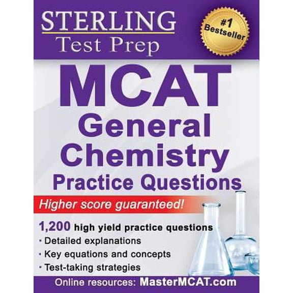 Pre-Owned Sterling Test Prep Mcat General Chemistry 1,800 Practice Questions: High Yield Mcat Questions (Paperback) 1500158593 9781500158590