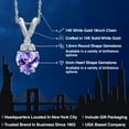 thumbnail image 2 of Gem Stone King 14K White Gold Blue Tanzanite and Lab Grown Diamond Pendant Necklace for Women | 0.53 Cttw | Gemstone December Birthstone | Heart Shape 5MM | With 18 inch Chain, 2 of 6