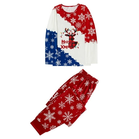 

REORIAFEE Christmas Pajamas Family Matching Set Holiday Xmas Pjs for Women Men Couple Teens Women L