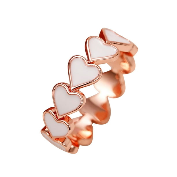Moda Corazón Diseño Anillo Joyería Boda Mujeres Conmemorar Compromiso Regalo Anillos