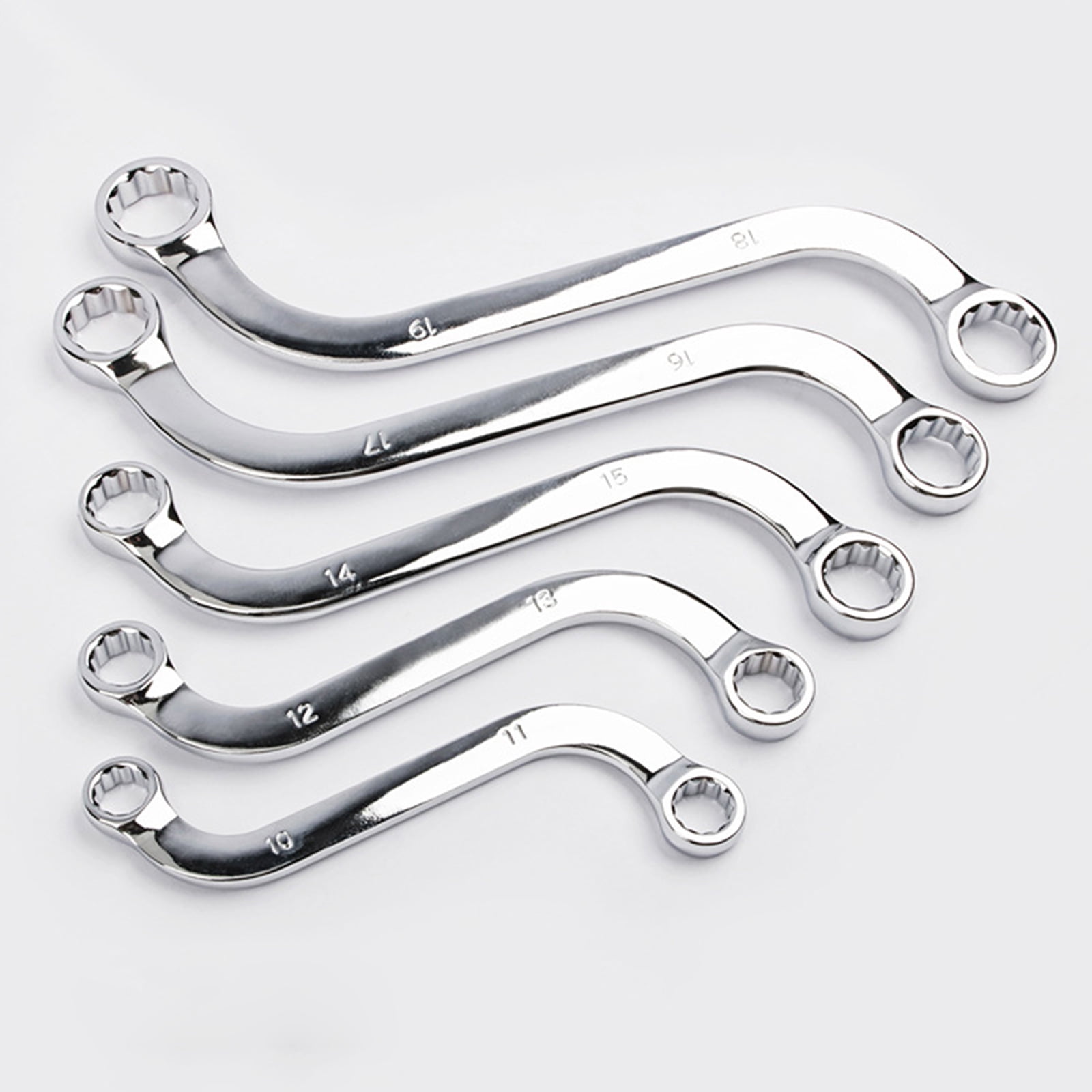 5x Double-headed Wrench Set Portable S-Shape Wrench Auto Repairing Tool for Home