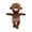 Leopard Print Ugly-Cute Black Doll#2, variant on Ugly-Cute Black Doll, 9.84*7.09Inch Soft Plush Toy, Unique Stuffed Doll for Home Decor and Adult Gift Giving (Orange)
