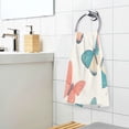 thumbnail image 3 of Yayeee 2 Pack Hand Towels for Bathroom 100% Cotton 16" x 28" Soft Absorbent Kitchen Towel, Colorful Butterflies, 3 of 7